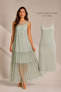 Vestido Tule Regata