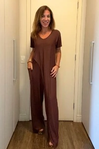 Macacão com Sobreposição Clarice em malha