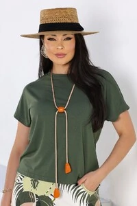 Blusa manga curta em malha Luar
