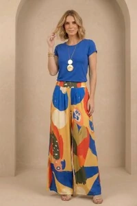 Pantalona Celeste Tecido Fluity