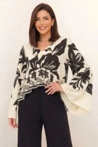 Bata Betina Manga Longa Viscolinho