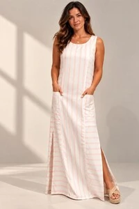 Vestido Listras em Viscolinho