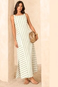 Vestido Listras em Viscolinho