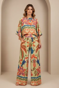 Pantalona Celeste Tecido Fluity