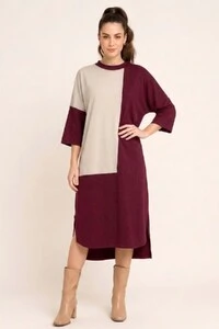 Vestido Bicolor Toronto em Moletinho