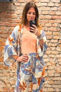 Kimono Esmeralda Estampado- Tam. Único