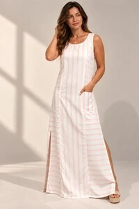 Vestido Listras em Viscolinho