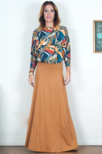 Saia Longa Com Recortes Lisa