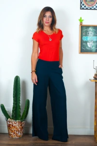 Calça Pantalona Sara em Crepe Soft