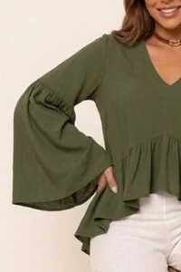 Bata Betina Manga Longa Viscolinho