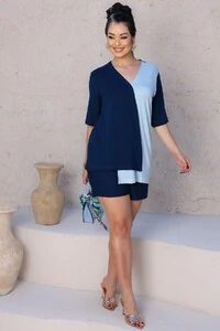 Blusa Bicolor em malha Serena