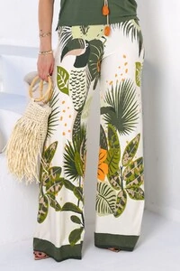 Calça Pantalona Mel Estampada