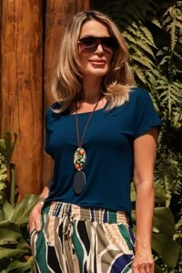Blusa Decote Quadrado em Malha Lily