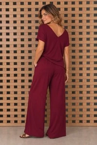 Blusa Decote V Frente e Costas