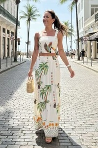 Conjunto Saia e Top em viscose