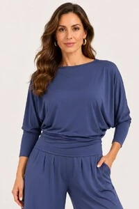 Blusa Morcego Manga Longa em Fluity