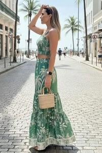 Conjunto Saia e Top em viscose