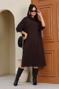 Vestido Gola Alta em Malha Mônaco
