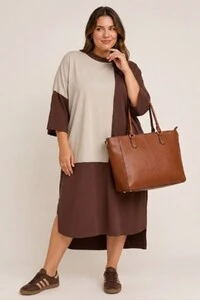 Vestido Bicolor Toronto em Moletinho