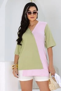 Blusa Bicolor em malha Serena