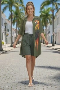 Camisa Em Viscolinho Arara