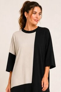 Vestido Bicolor Toronto em Moletinho