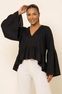 Bata Betina Manga Longa Viscolinho