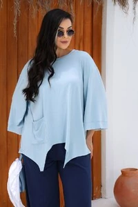 Blusa Assimétrica com bicos em malha Mila