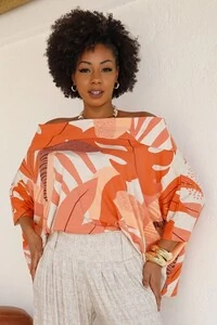 Blusa Ombro a Ombro Areta Estampada