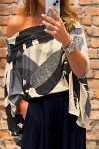 Blusa Ombro a Ombro Areta Estampada