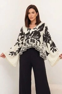 Bata Betina Manga Longa Viscolinho