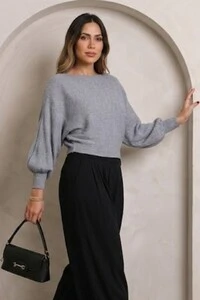 Blusa Morcego Lãzinha Canelada