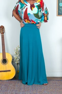 Saia Longa Com Recortes Lisa