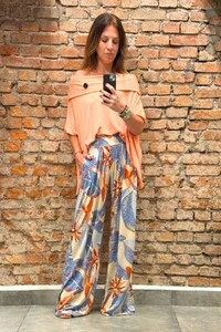 Calça Pantalona Sublime em Malha Crepiada