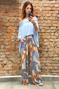 Calça Pantalona Sublime em Malha Crepiada