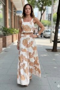 Conjunto Saia e Top em viscose