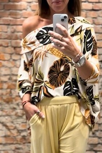 Blusa Ombro a Ombro Areta Estampada