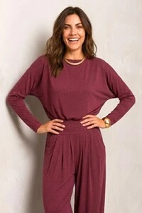 Blusa Morcego Manga Longa em Fluity