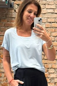Blusa Decote Quadrado em Malha Lily