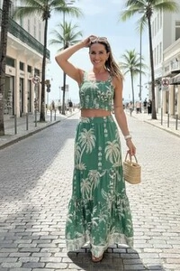 Conjunto Saia e Top em viscose