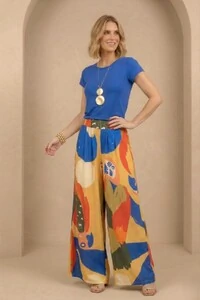 Pantalona Celeste Tecido Fluity