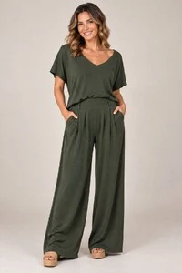 Blusa Decote V Frente e Costas