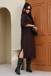 Vestido Gola Alta em Malha Mônaco