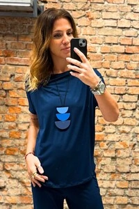 Blusa Decote Canoa Lisa