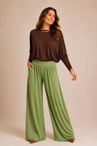 Blusa Morcego Manga Longa em Fluity