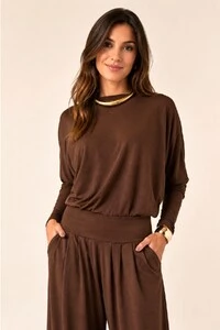 Blusa Morcego Manga Longa em Fluity