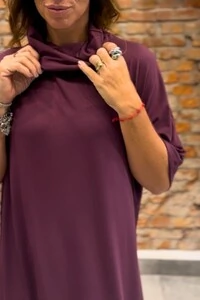 Vestido Gola Alta em Malha Mônaco