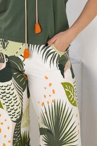 Calça Pantalona Mel Estampada