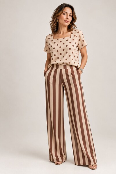 Foto Calça Pantalona Sara em Crepe Soft
