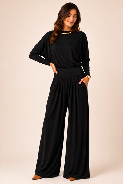 Pantalona Celeste + Blusa Morcego em Fluity